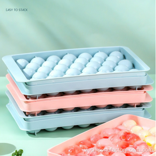 Khay đá silicon cao cấp với nắp
